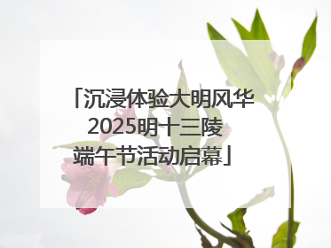 沉浸体验大明风华 2025明十三陵端午节活动启幕